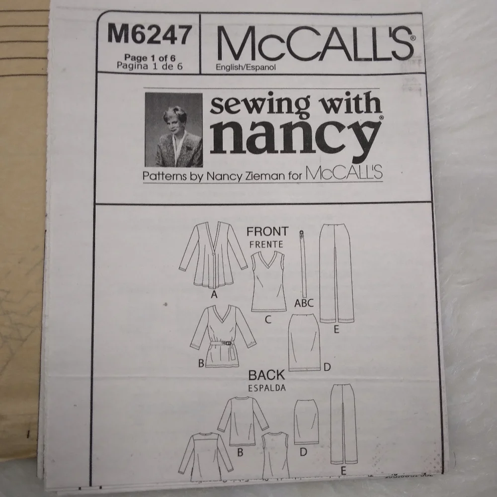 MCCALL'S M6247 Sz 6-14 Business Casual Capsule Wardrobe In Knits By Nancy Zieman